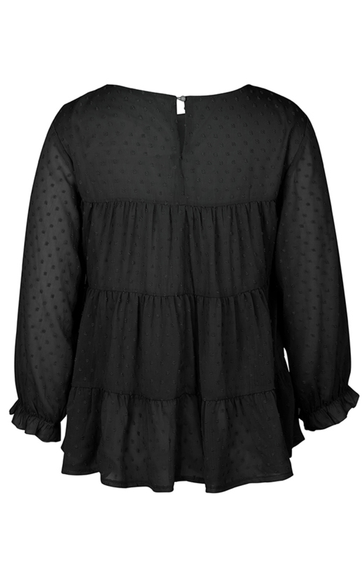 Ladies Casual Round Neck Casual Jacquard Top-chiquechics