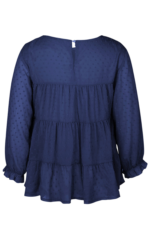 Ladies Casual Round Neck Casual Jacquard Top-chiquechics