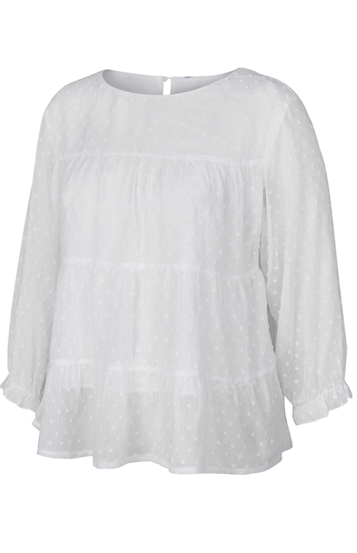 Ladies Casual Round Neck Casual Jacquard Top-chiquechics