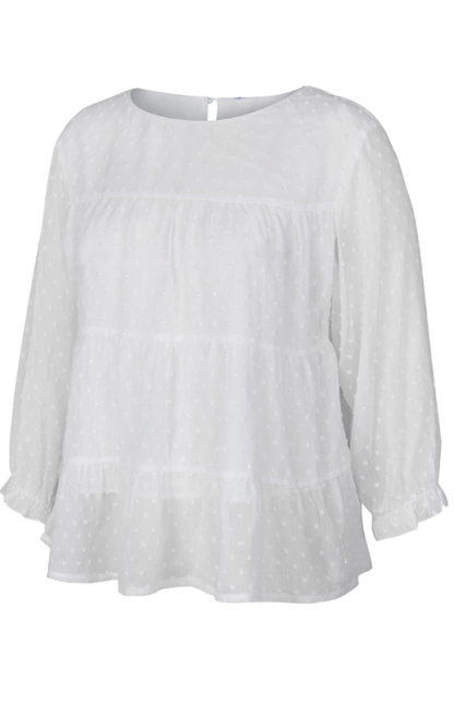 Ladies Casual Round Neck Casual Jacquard Top-chiquechics