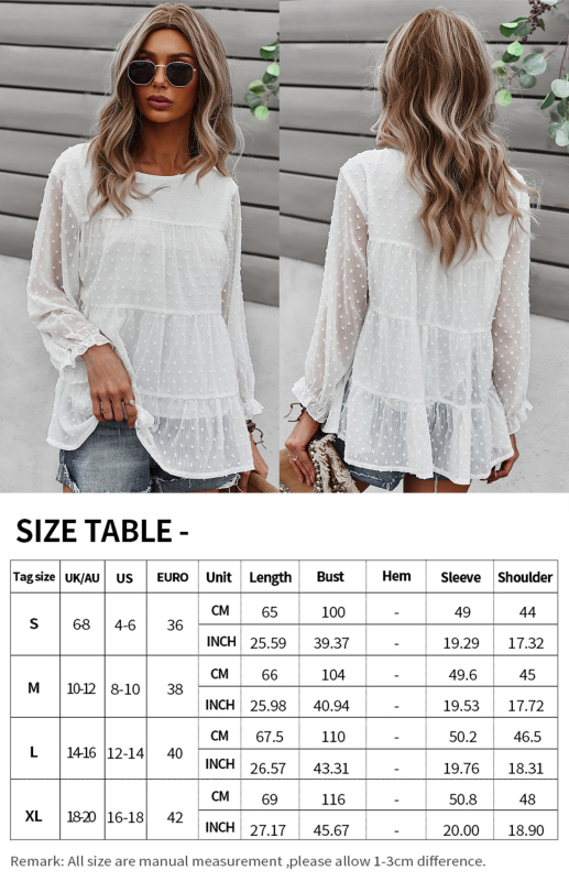 Ladies Casual Round Neck Casual Jacquard Top-chiquechics