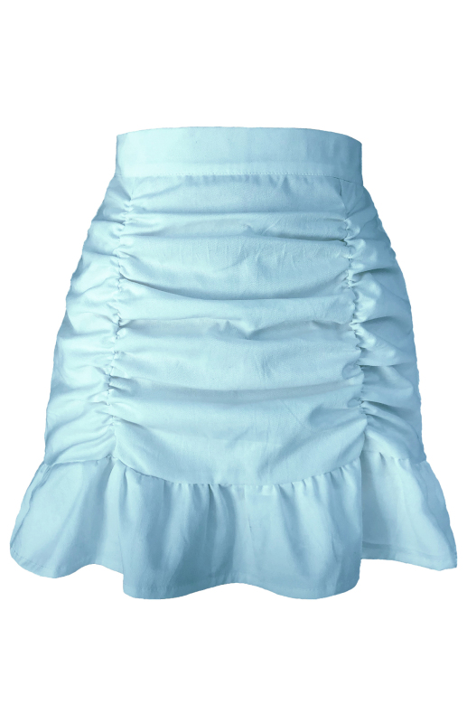 Pleated Ruffle High-Waisted Hip Fishtail Half-Body Skirt-chiquechics