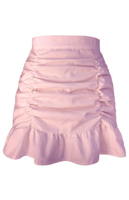 Pleated Ruffle High-Waisted Hip Fishtail Half-Body Skirt-chiquechics