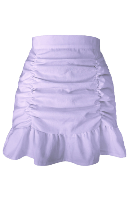 Pleated Ruffle High-Waisted Hip Fishtail Half-Body Skirt-chiquechics
