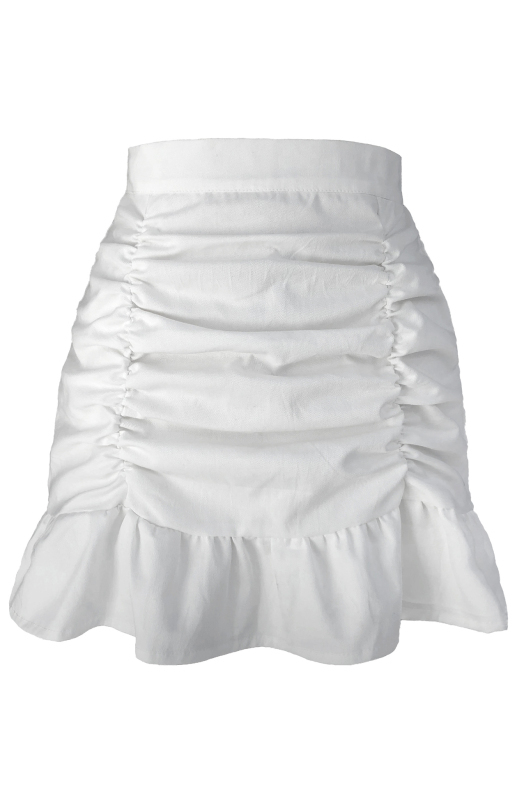 Pleated Ruffle High-Waisted Hip Fishtail Half-Body Skirt-chiquechics