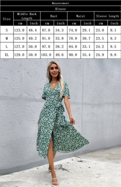 Short Sleeve Lace-Up Cardigan Print Dress