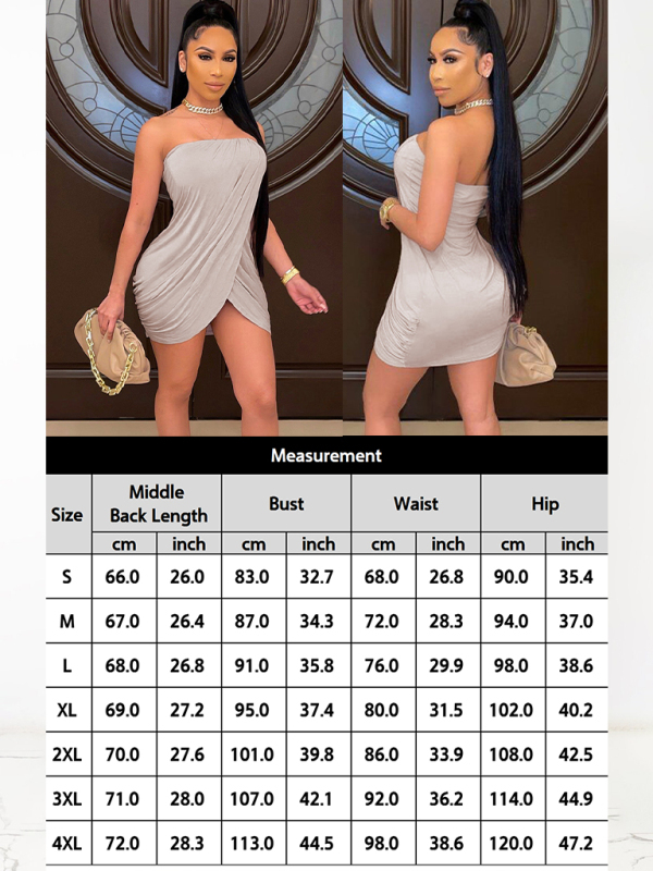 Sexy Irregular Smocked Strapless Dress-chiquechics
