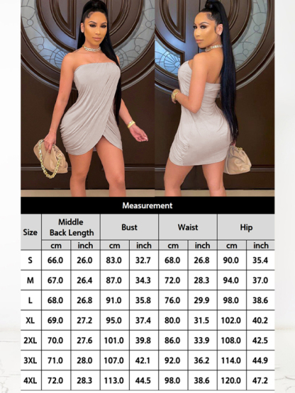 Sexy Irregular Smocked Strapless Dress-chiquechics