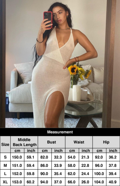 V-neck Open-back Strappy See-through Suspender Maxi Dress-chiquechics