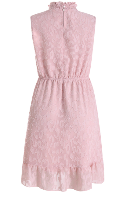 Ladies Spring Summer Fashion Chiffon Lace Jacquard Dress-chiquechics
