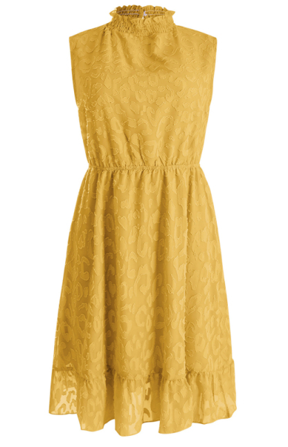 Ladies Spring Summer Fashion Chiffon Lace Jacquard Dress-chiquechics