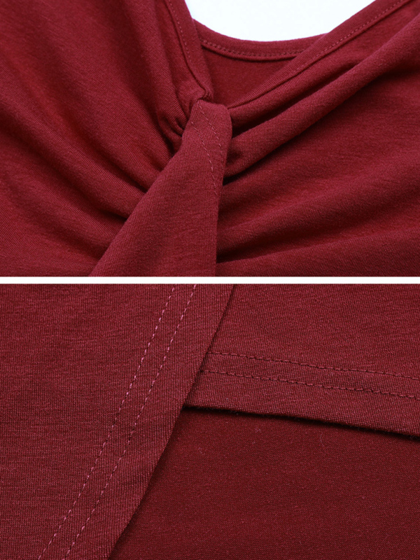 Solid Color Slip Skirt Design Irregular Tight Dress-chiquechics
