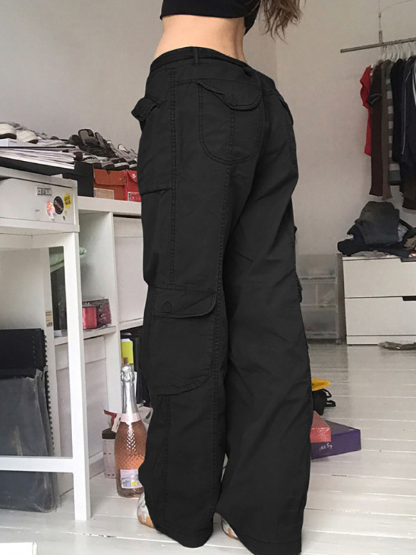 Women's Casual Vintage Workwear Wide Leg Loose Straight Jeans-chiquechics