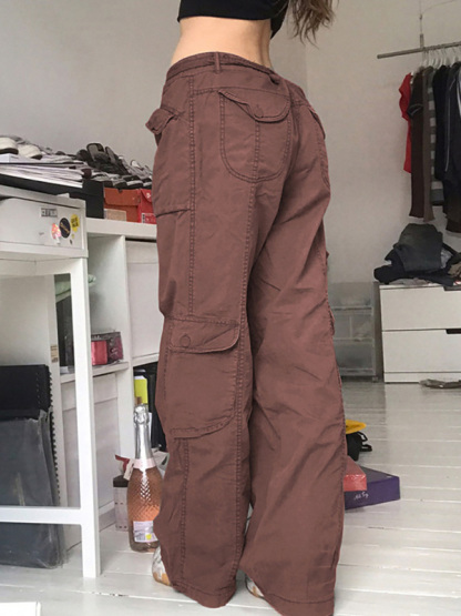 Women's Casual Vintage Workwear Wide Leg Loose Straight Jeans-chiquechics