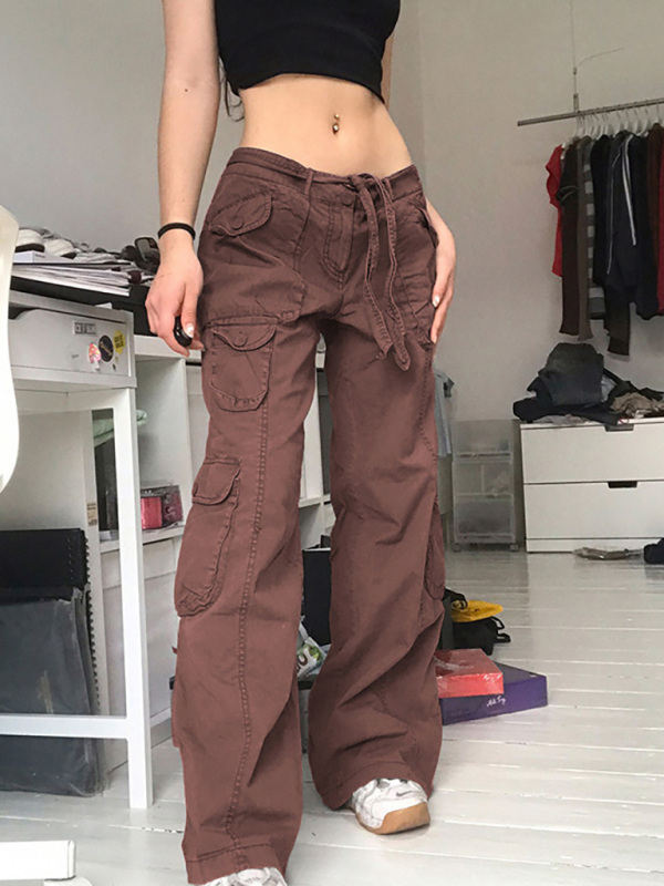 Women's Casual Vintage Workwear Wide Leg Loose Straight Jeans-chiquechics