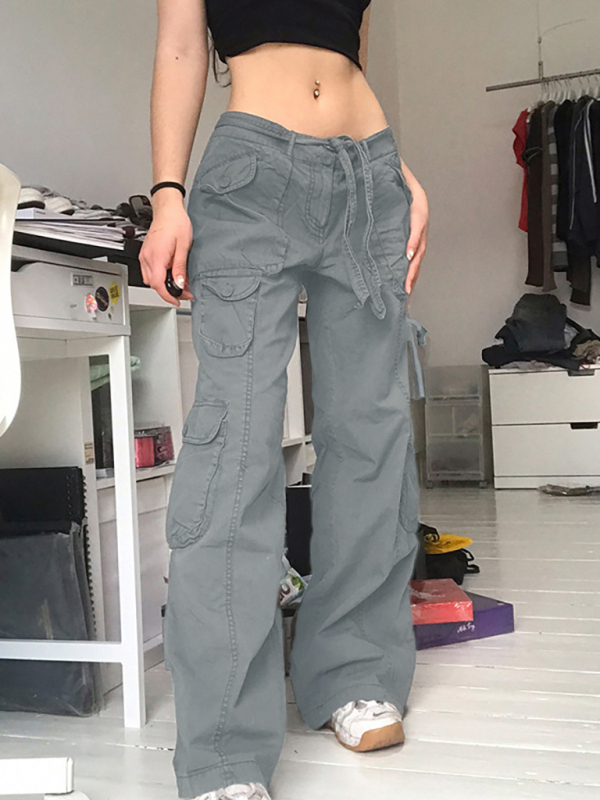 Women's Casual Vintage Workwear Wide Leg Loose Straight Jeans-chiquechics