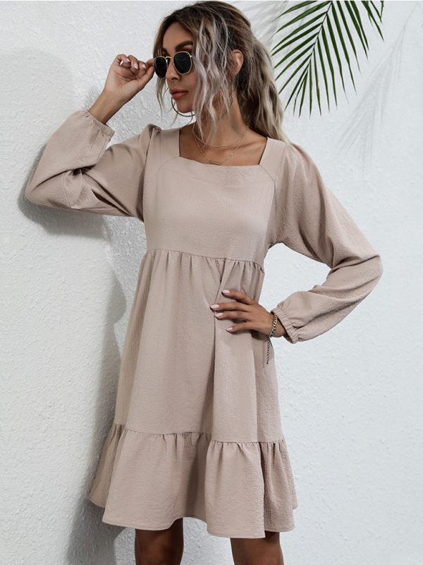 New product long -sleeved long -sleeved base fashion dress-chiquechics