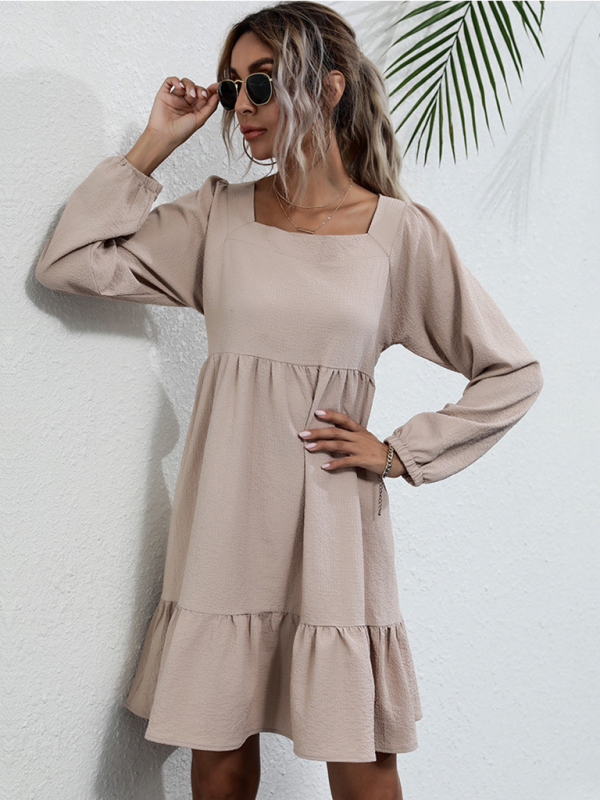 New product long -sleeved long -sleeved base fashion dress-chiquechics