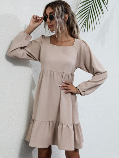 New product long -sleeved long -sleeved base fashion dress-chiquechics