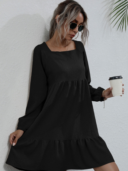 New product long -sleeved long -sleeved base fashion dress-chiquechics