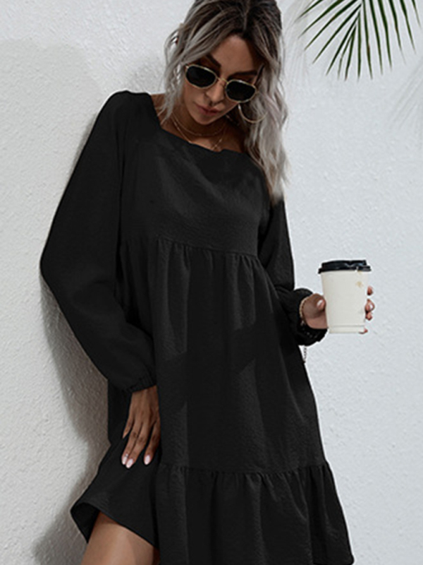 New product long -sleeved long -sleeved base fashion dress-chiquechics