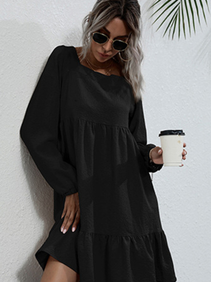 New product long -sleeved long -sleeved base fashion dress-chiquechics