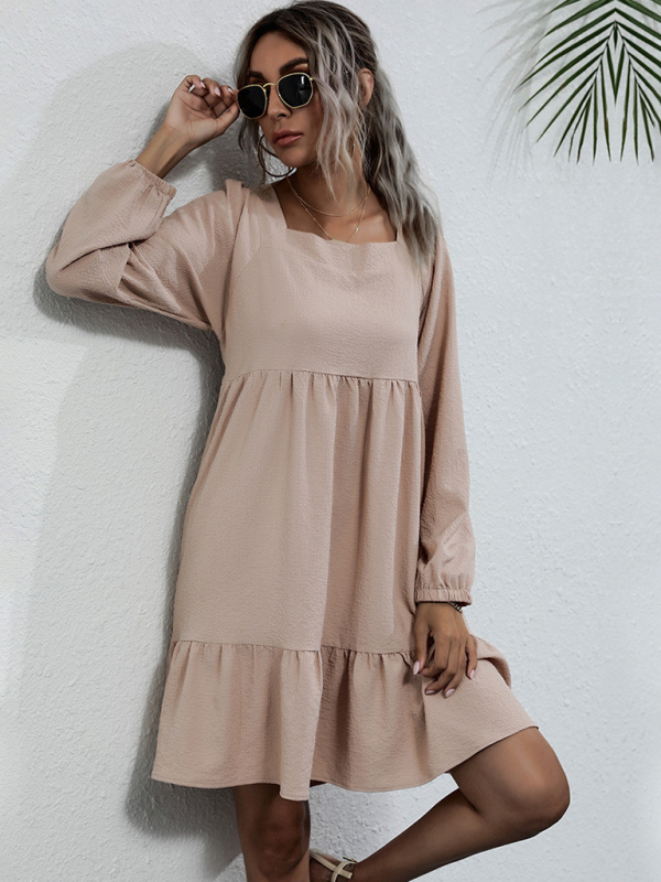 New product long -sleeved long -sleeved base fashion dress-chiquechics