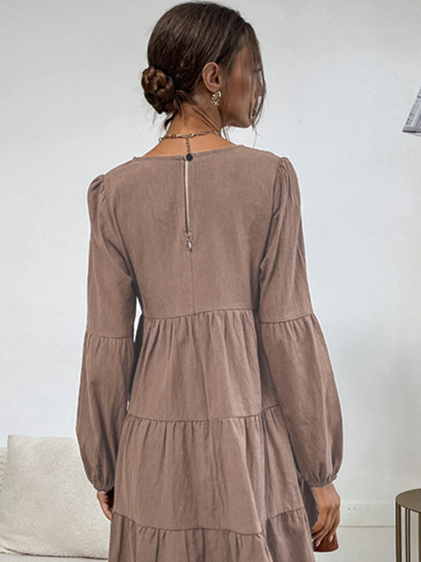 Classic Long Sleeve Polyester Everyday Dress for Women-chiquechics