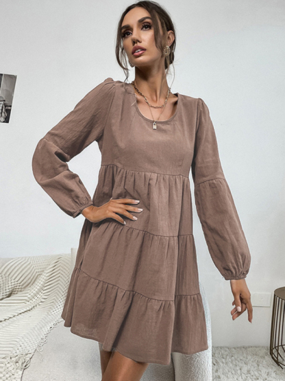 Classic Long Sleeve Polyester Everyday Dress for Women-chiquechics