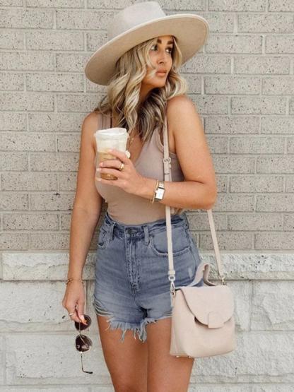Ripped Casual Denim Shorts High Waist Looks Slim-chiquechics