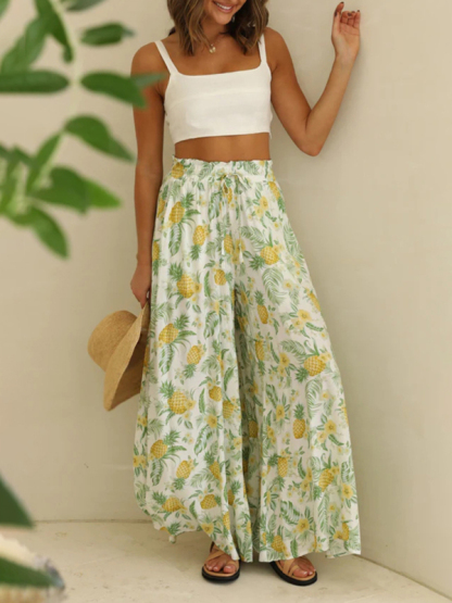 Leisure style spring-summer woven knit pants with slant pockets-chiquechics
