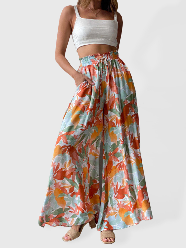 Leisure style spring-summer woven knit pants with slant pockets-chiquechics