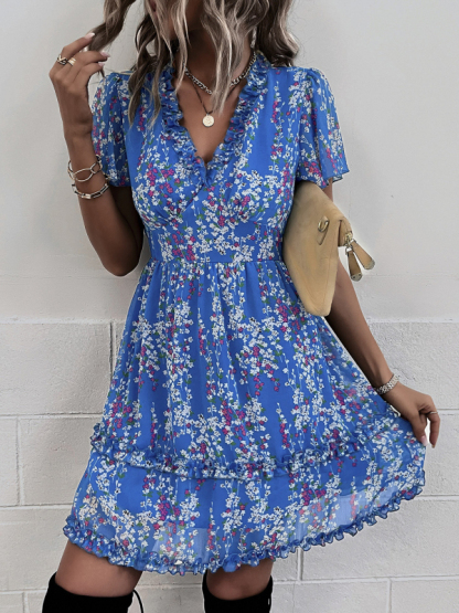 Casual all-match spring and summer sexy short dress-chiquechics