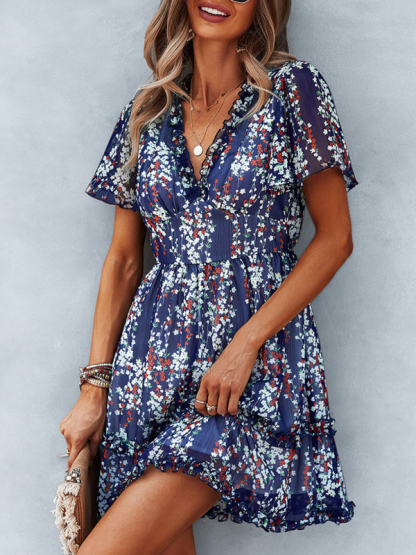 Casual all-match spring and summer sexy short dress-chiquechics