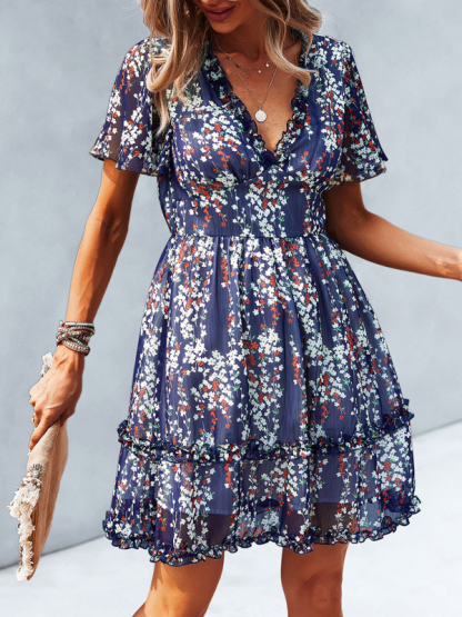 Casual all-match spring and summer sexy short dress-chiquechics