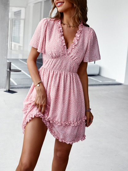 Casual all-match spring and summer sexy short dress-chiquechics