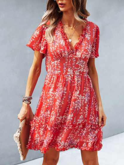 Casual all-match spring and summer sexy short dress-chiquechics