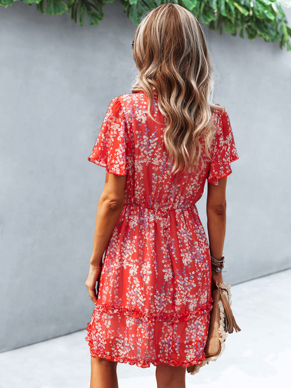 Casual all-match spring and summer sexy short dress-chiquechics