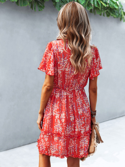 Casual all-match spring and summer sexy short dress-chiquechics