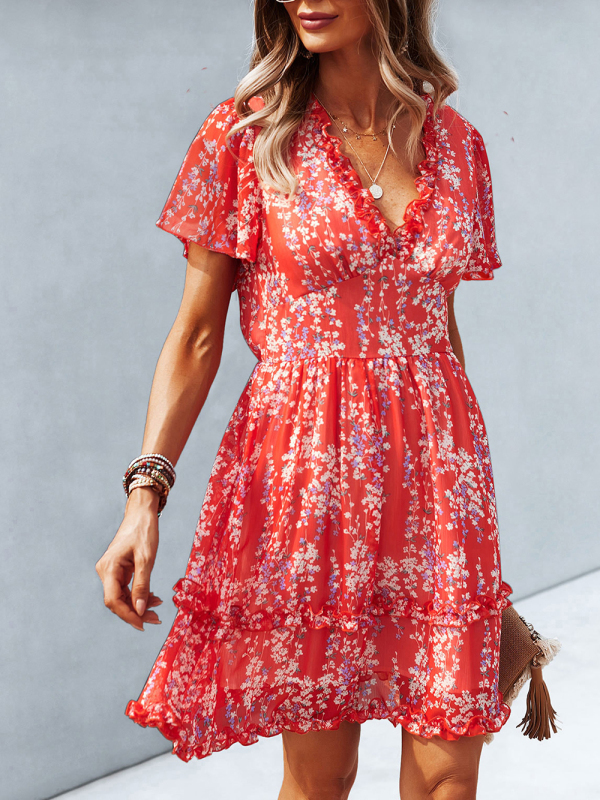 Casual all-match spring and summer sexy short dress-chiquechics