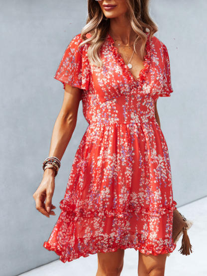 Casual all-match spring and summer sexy short dress-chiquechics