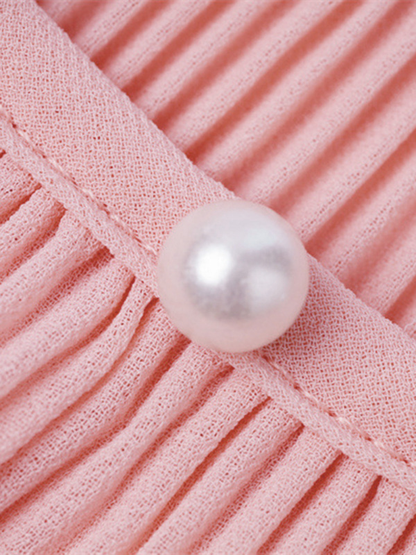 Women's New Chiffon Pleated Pearl Camisole Top-chiquechics