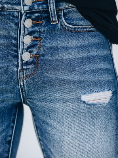 Denim Slim Ripped High Stretch Ladies Denim Trousers-chiquechics