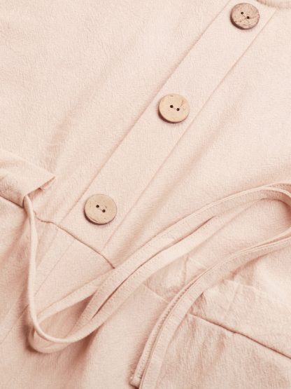 Women's Round Neck Short Solid Color Lapel Lapel Short Sleeve Romper-chiquechics