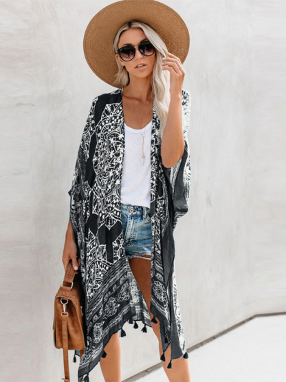 SwimwearWomen's Sexy Boho Print Vacation Beach Cover Up-chiquechics