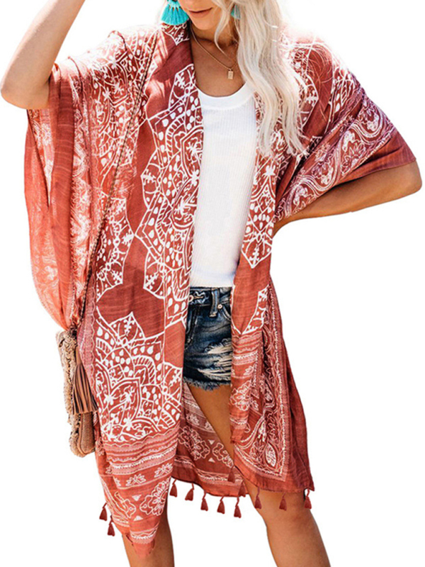 SwimwearWomen's Sexy Boho Print Vacation Beach Cover Up-chiquechics