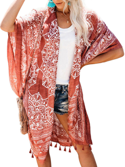 SwimwearWomen's Sexy Boho Print Vacation Beach Cover Up-chiquechics