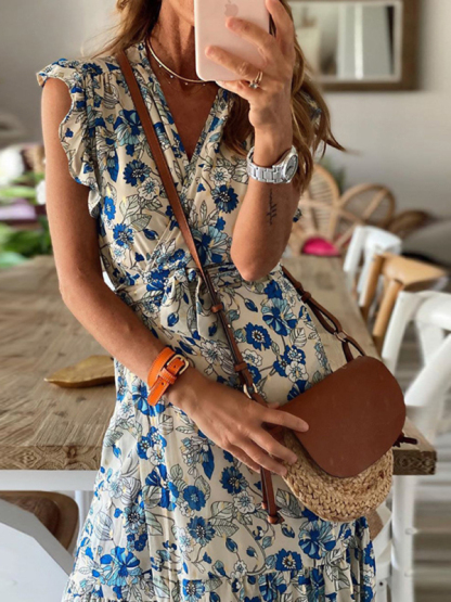 Floral Casual Holiday Sexy Print Dress-chiquechics