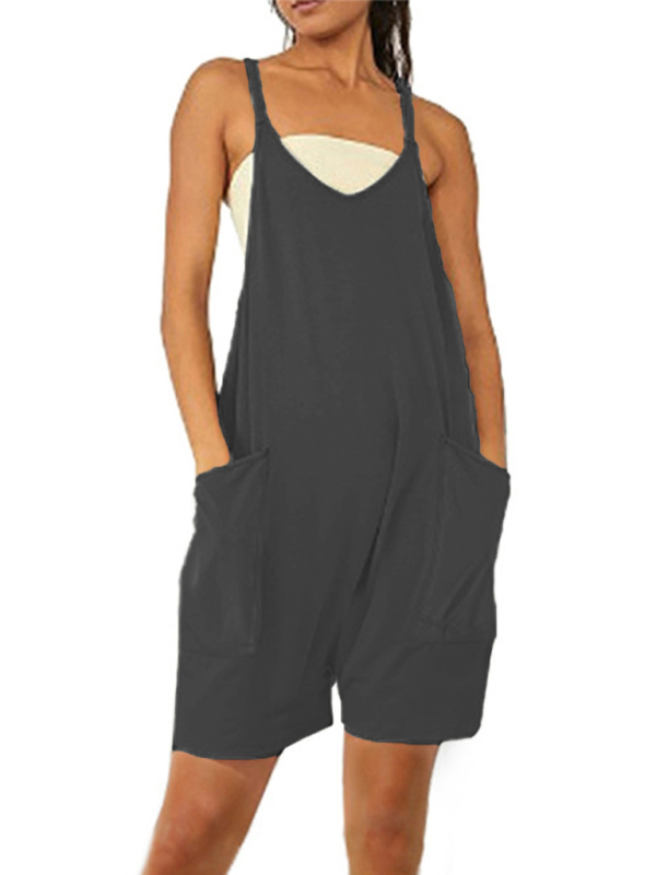 Zipper Pocket Suspenders Jumpsuit Overalls-chiquechics