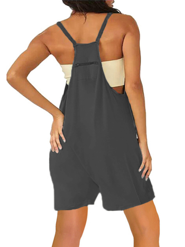 Zipper Pocket Suspenders Jumpsuit Overalls-chiquechics